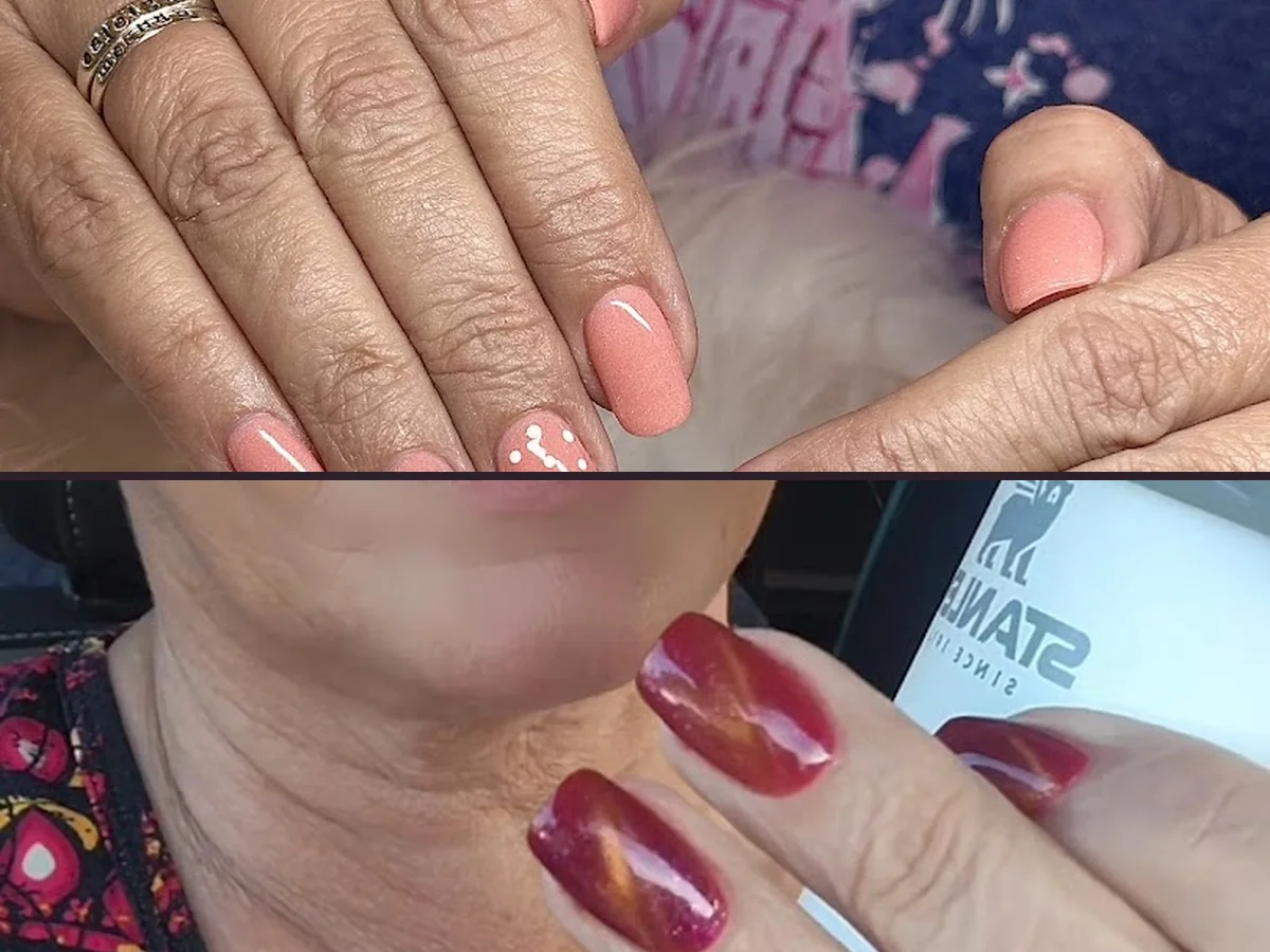Close-up of manicured nails and nail art